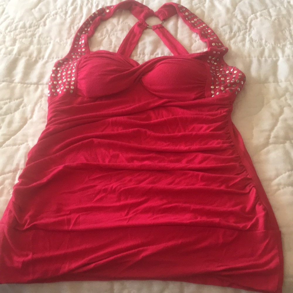 Fuschia colored tank top